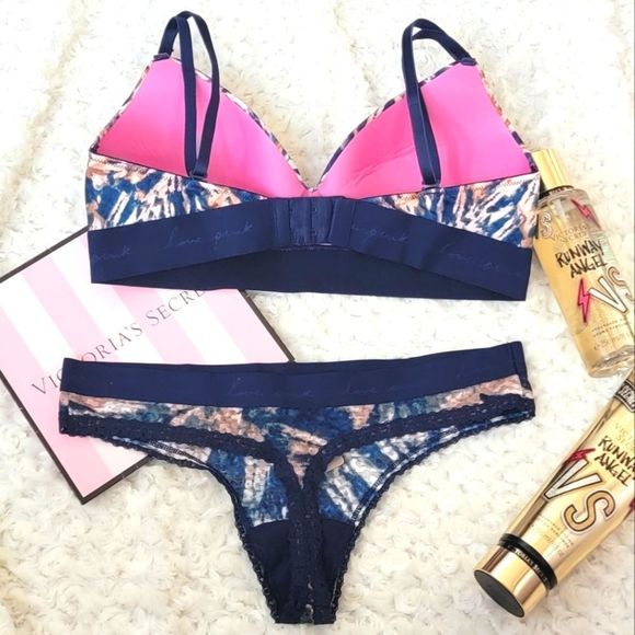 2PC VICTORIA'S SECRET ENSIGN TIE DYE SET 34C Small - Picture 2 of 5